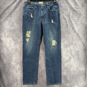 Salt Valley Jeans Mens 33x32 Med Blue Wash Distressed Cowboy Rodeo Western